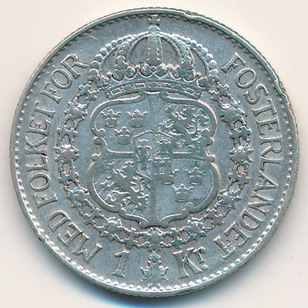 Швеция, 1 крона (1938 г.)