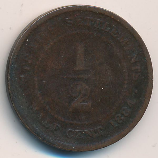 Стрейтс-Сетлментс, 1/2 цента (1884 г.)