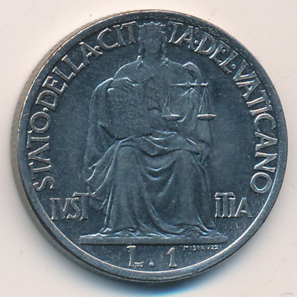 Ватикан, 1 лира (1942 г.)