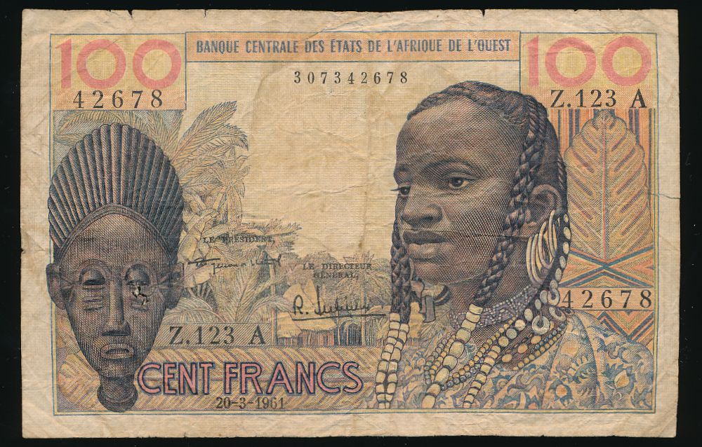 Центральная Африка, 100 франков (1961 г.)