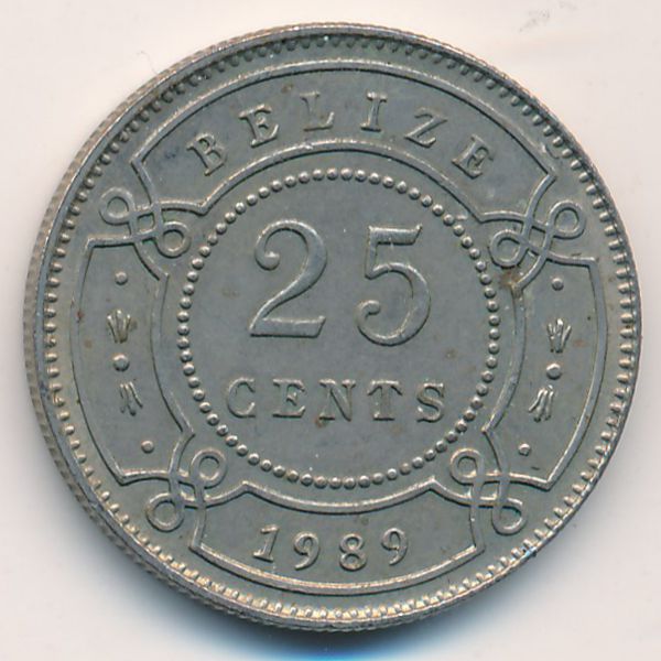 Белиз, 25 центов (1989 г.)