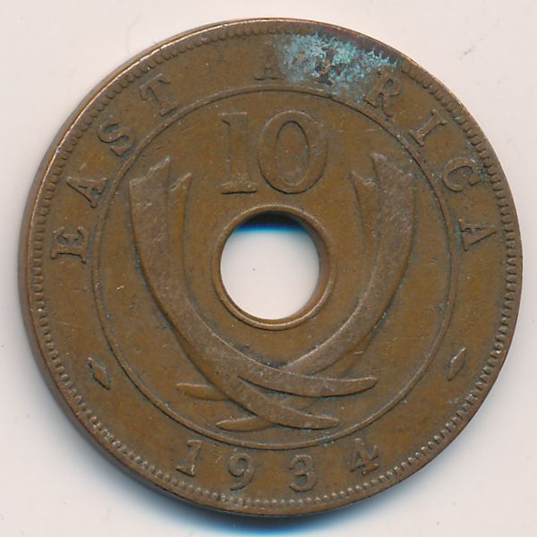 Восточная Африка, 10 центов (1934 г.)