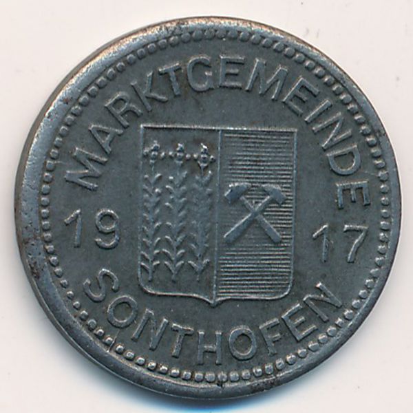 Зонтхофен., 10 пфеннигов (1917 г.)