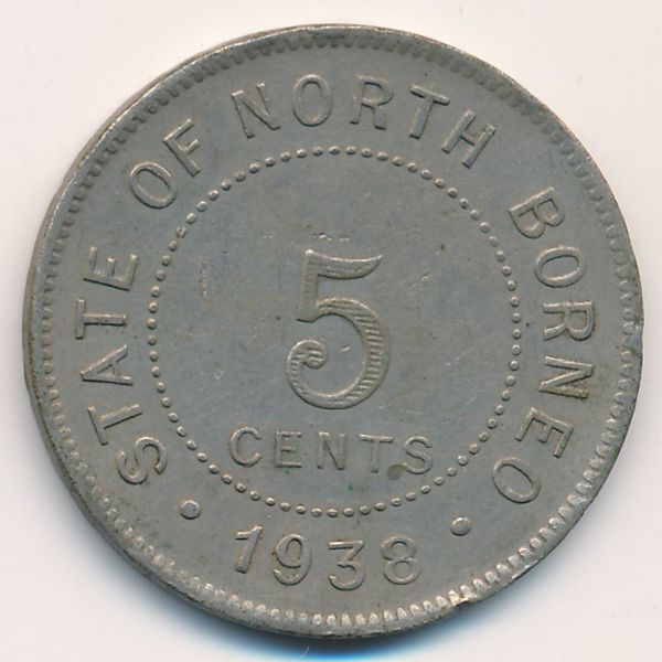 Северное Борнео, 5 центов (1938 г.)