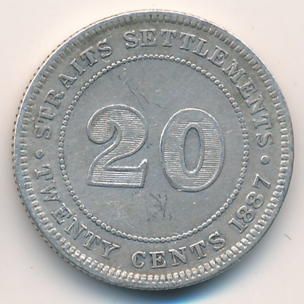 Стрейтс-Сетлментс, 20 центов (1887 г.)