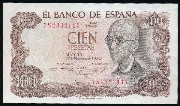 Испания, 100 песет (1970 г.)