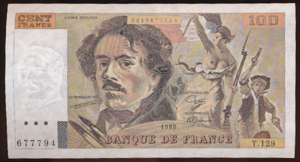 Франция, 100 франков (1988 г.)