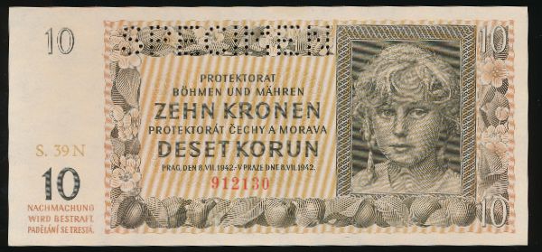 Чехия, 10 крон (1942 г.)