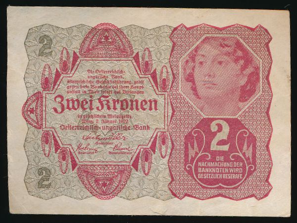 Австрия, 2 кроны (1922 г.)