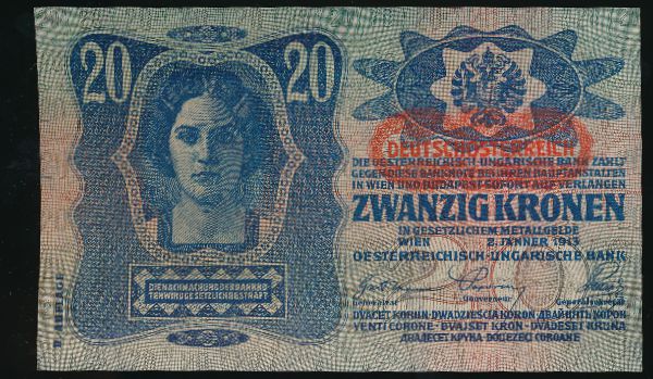 Австрия, 20 крон (1913 г.)