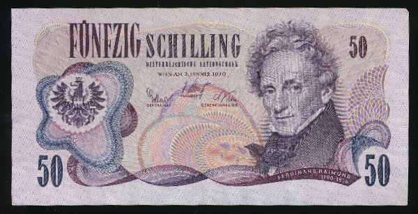 Австрия, 50 шиллингов (1970 г.)