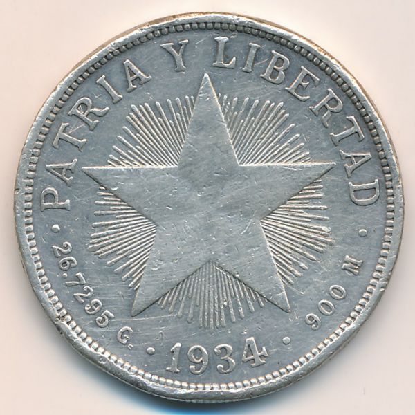 Куба, 1 песо (1934 г.)