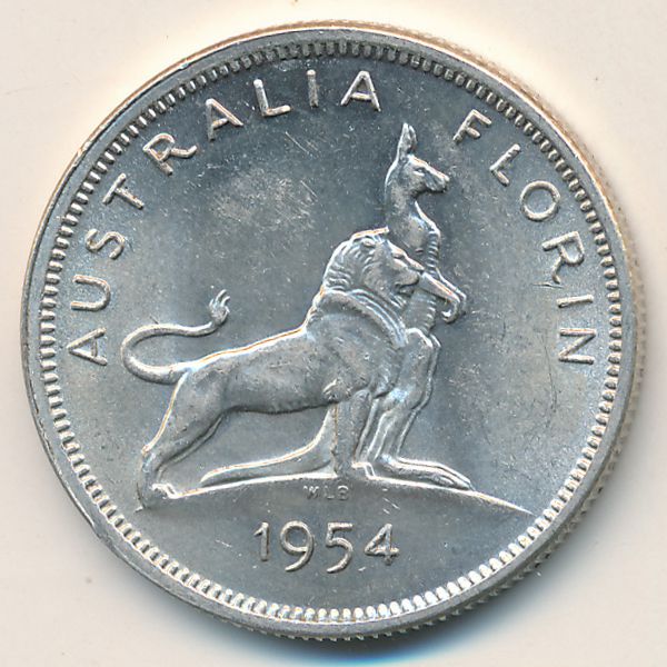 Австралия, 1 флорин (1954 г.)