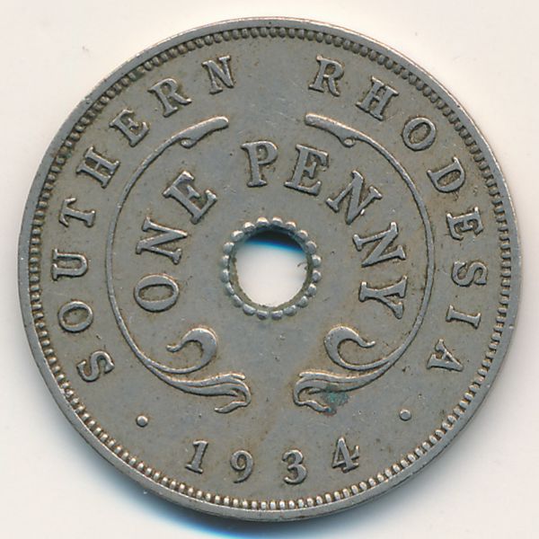 Южная Родезия, 1 пенни (1934 г.)