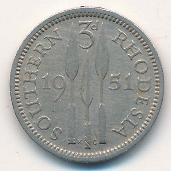 Южная Родезия, 3 пенса (1951 г.)