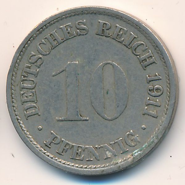 Германия, 10 пфеннигов (1911 г.)
