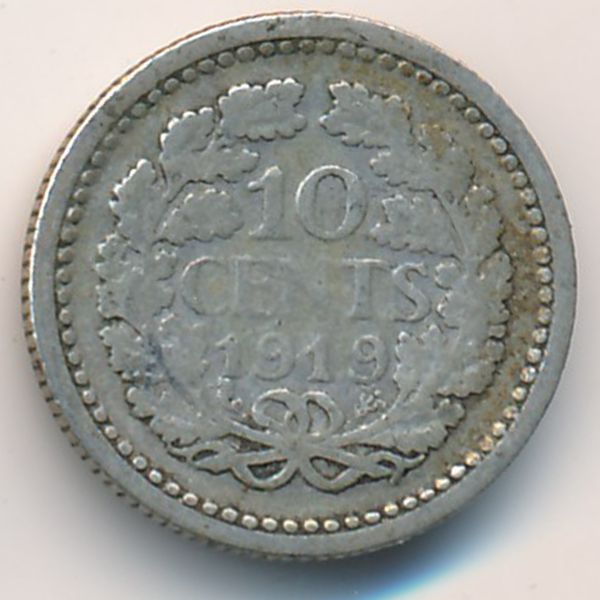 Нидерланды, 10 центов (1919 г.)