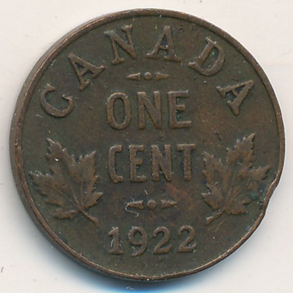 Канада, 1 цент (1922 г.)