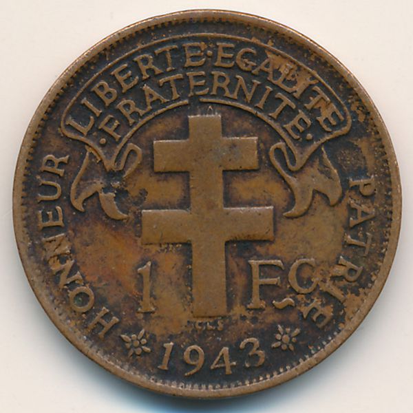 Французская Экваториальная Африка, 1 франк (1943 г.)