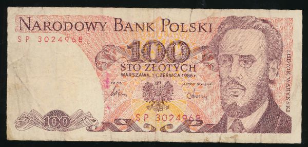 Польша, 100 злотых (1986 г.)