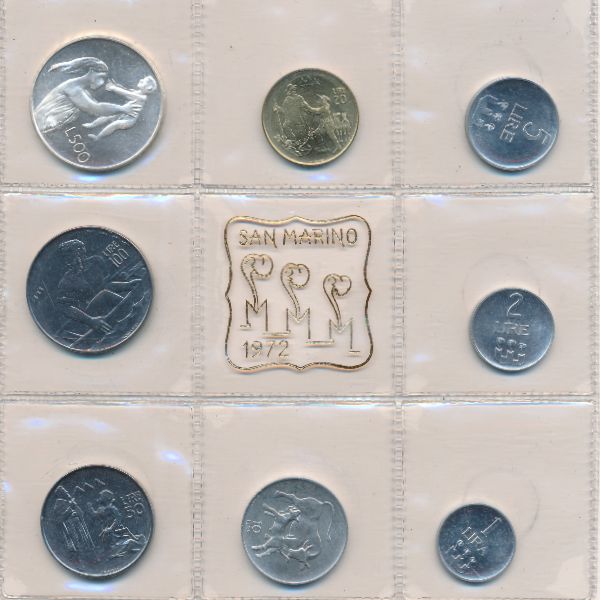 Сан-Марино, Набор монет (1972 г.)