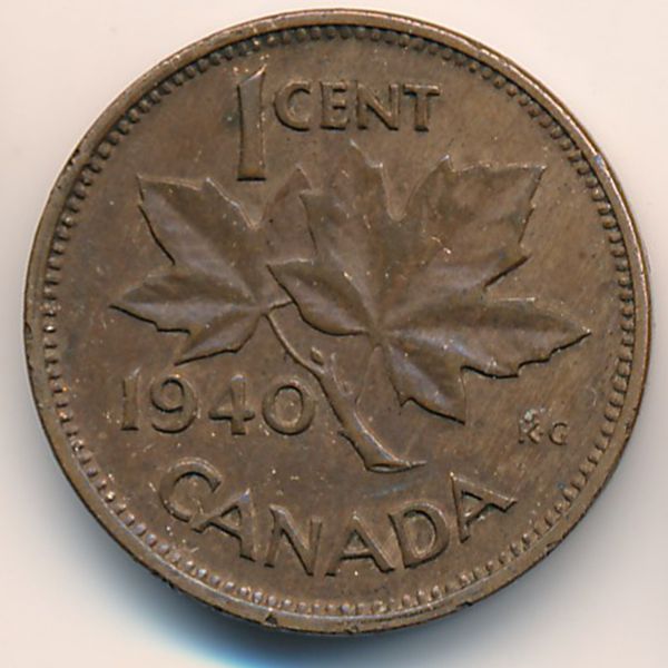 Канада, 1 цент (1940 г.)