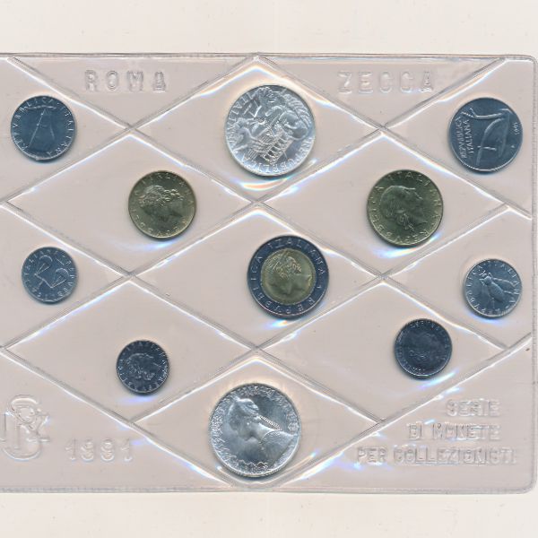 Италия, Набор монет (1991 г.)