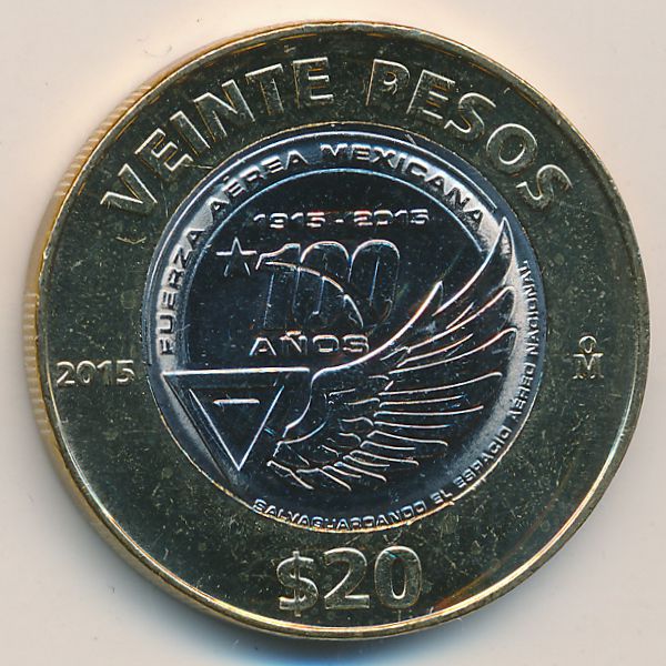 Мексика, 20 песо (2015 г.)