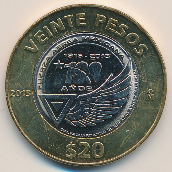 Мексика, 20 песо (2015 г.)