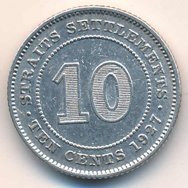 Стрейтс-Сетлментс, 10 центов (1927 г.)