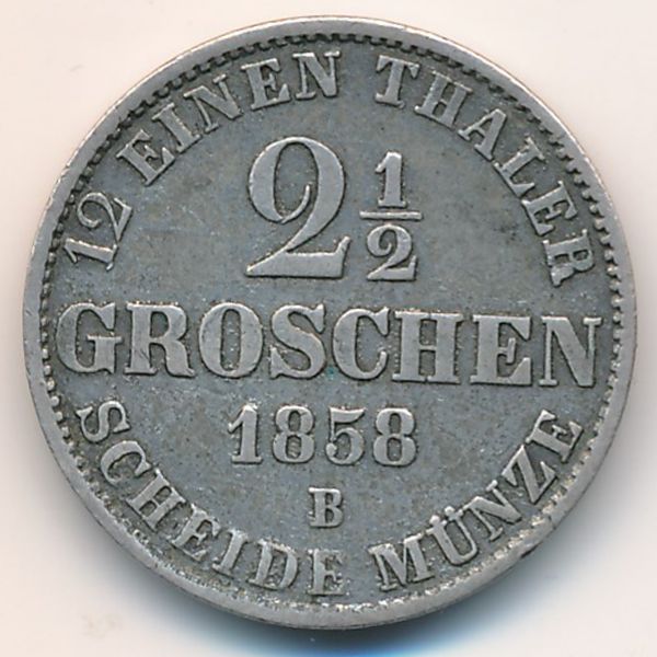 Ольденбург, 2 1/2 гроша (1858 г.)