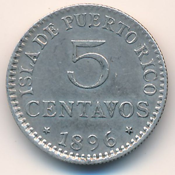 Пуэрто-Рико, 5 сентаво (1896 г.)