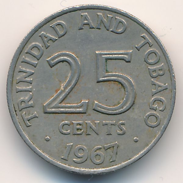 Тринидад и Тобаго, 25 центов (1967 г.)