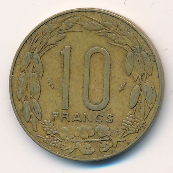 Центральная Африка, 10 франков (1980 г.)