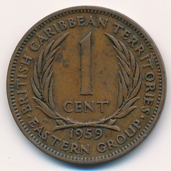 Восточные Карибы, 1 цент (1959 г.)