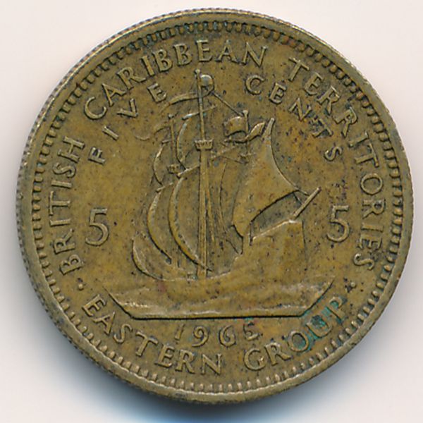 Восточные Карибы, 5 центов (1965 г.)