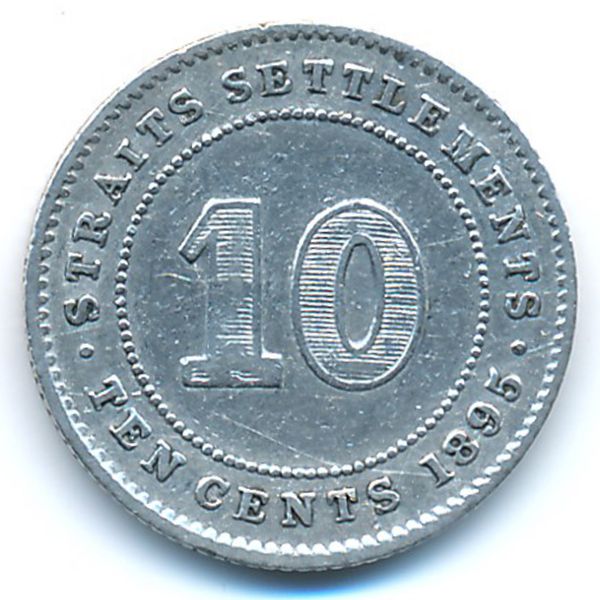 Стрейтс-Сетлментс, 10 центов (1895 г.)