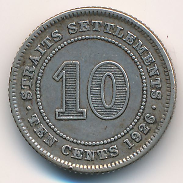 Стрейтс-Сетлментс, 10 центов (1926 г.)