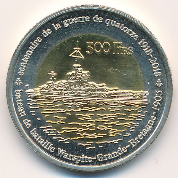 Остров Жуан-ди-Нова., 500 франков (2018 г.)