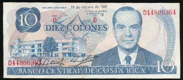 Коста-Рика, 10 колон (1987 г.)