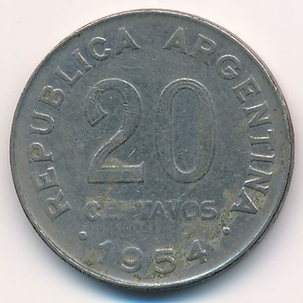 Аргентина, 20 сентаво (1954 г.)