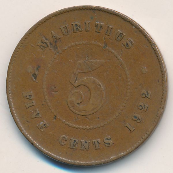 Маврикий, 5 центов (1922 г.)