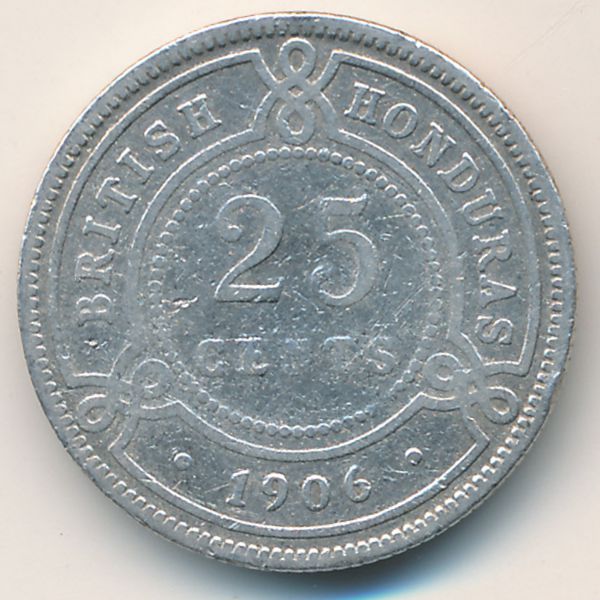 Британский Гондурас, 25 центов (1906 г.)