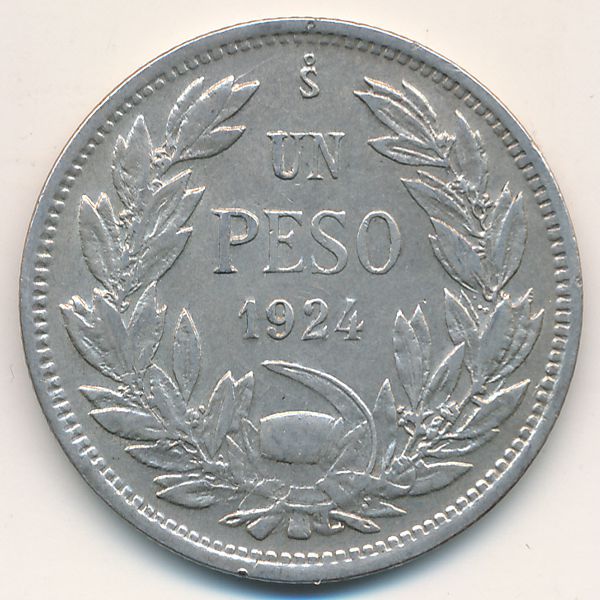 Чили, 1 песо (1924 г.)