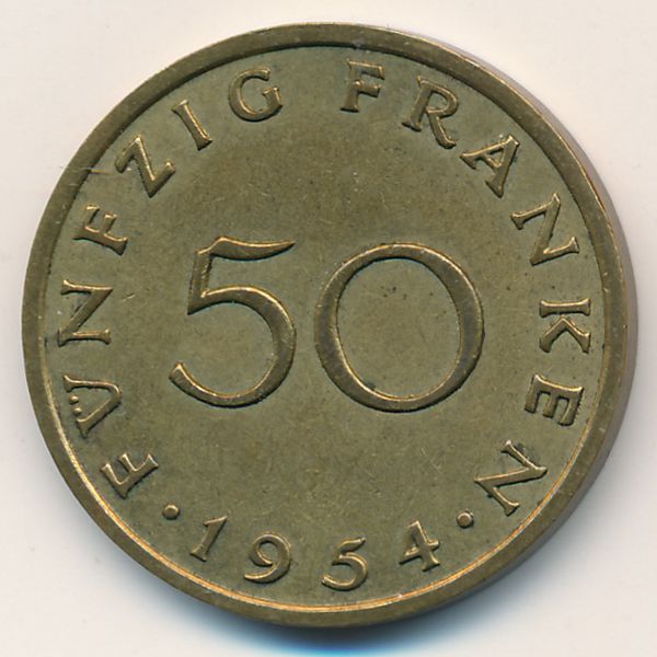 Саар, 50 франков (1954 г.)