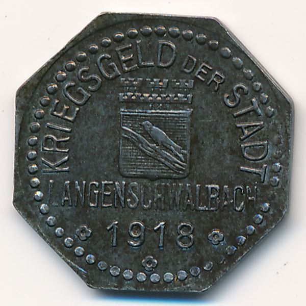Швальбах., 10 пфеннигов (1918 г.)