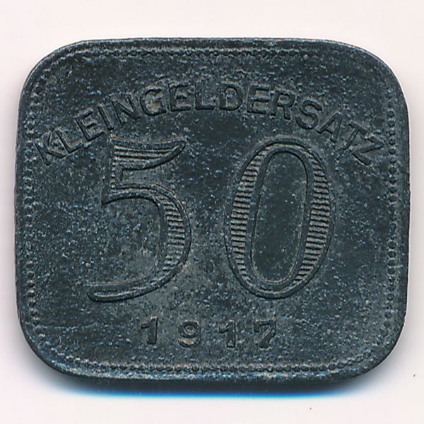 Людвигсбург., 50 пфеннигов (1917 г.)