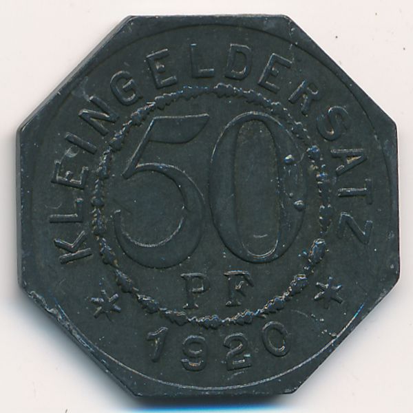Мергентхайм., 50 пфеннигов (1920 г.)