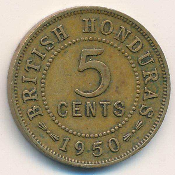 Британский Гондурас, 5 центов (1950 г.)