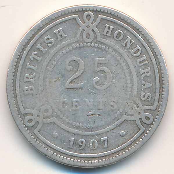 Британский Гондурас, 25 центов (1907 г.)